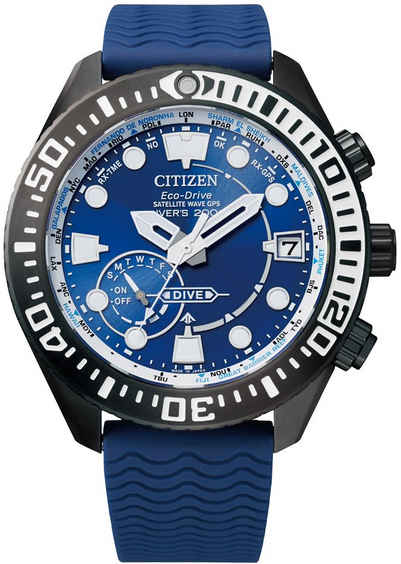 Citizen Taucheruhr CC5006-06L, (Set, 2-tlg., mit zusätzlichem Band), Armbanduhr, Herrenuhr, Solar, GPS (Satellite Wave)