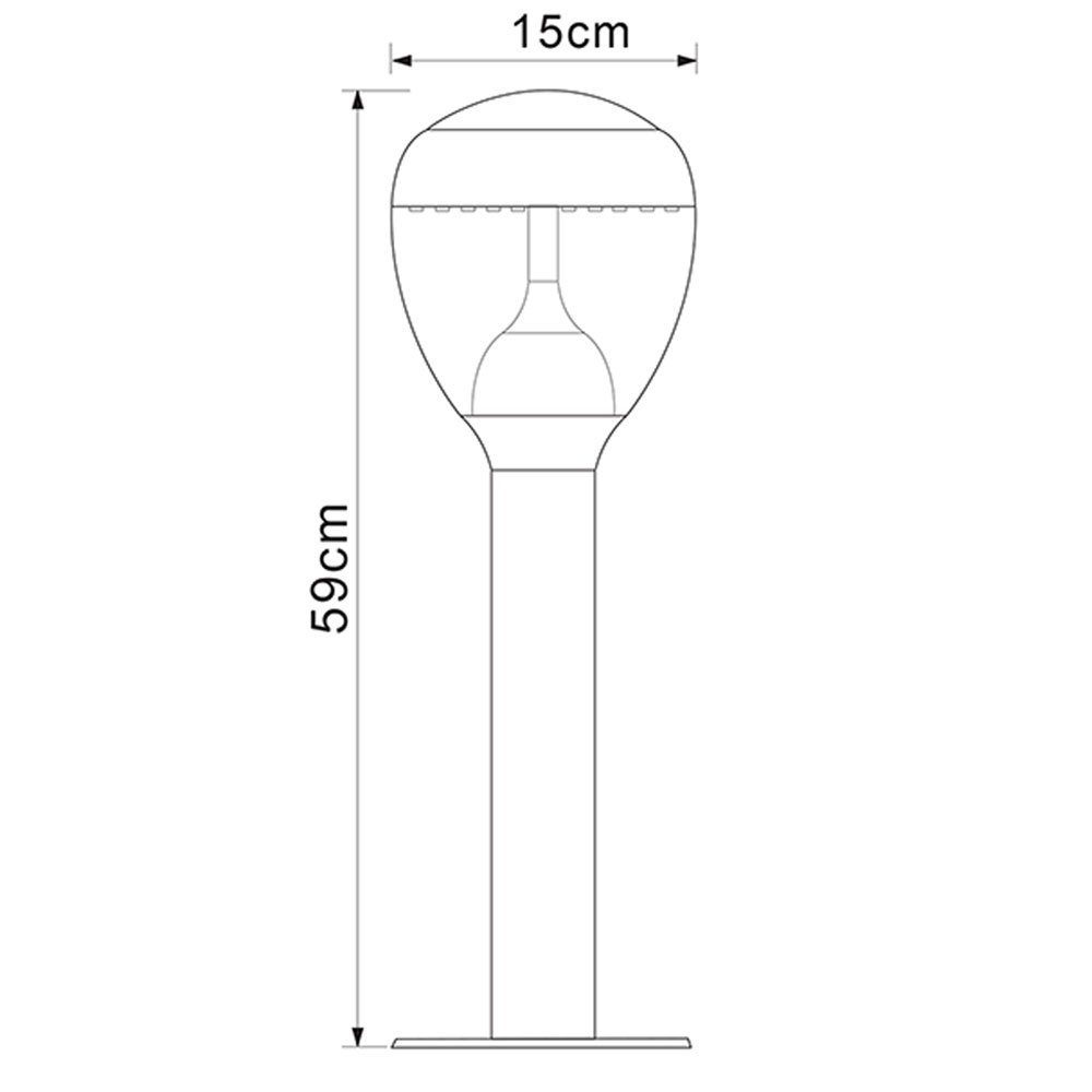 Balkon 11 IP44 Edelstahl LED-Leuchtmittel Steh verbaut, Watt Set fest etc-shop Rasen LED LED Lampen Warmweiß, Außen-Stehlampe, 2er Leuchten