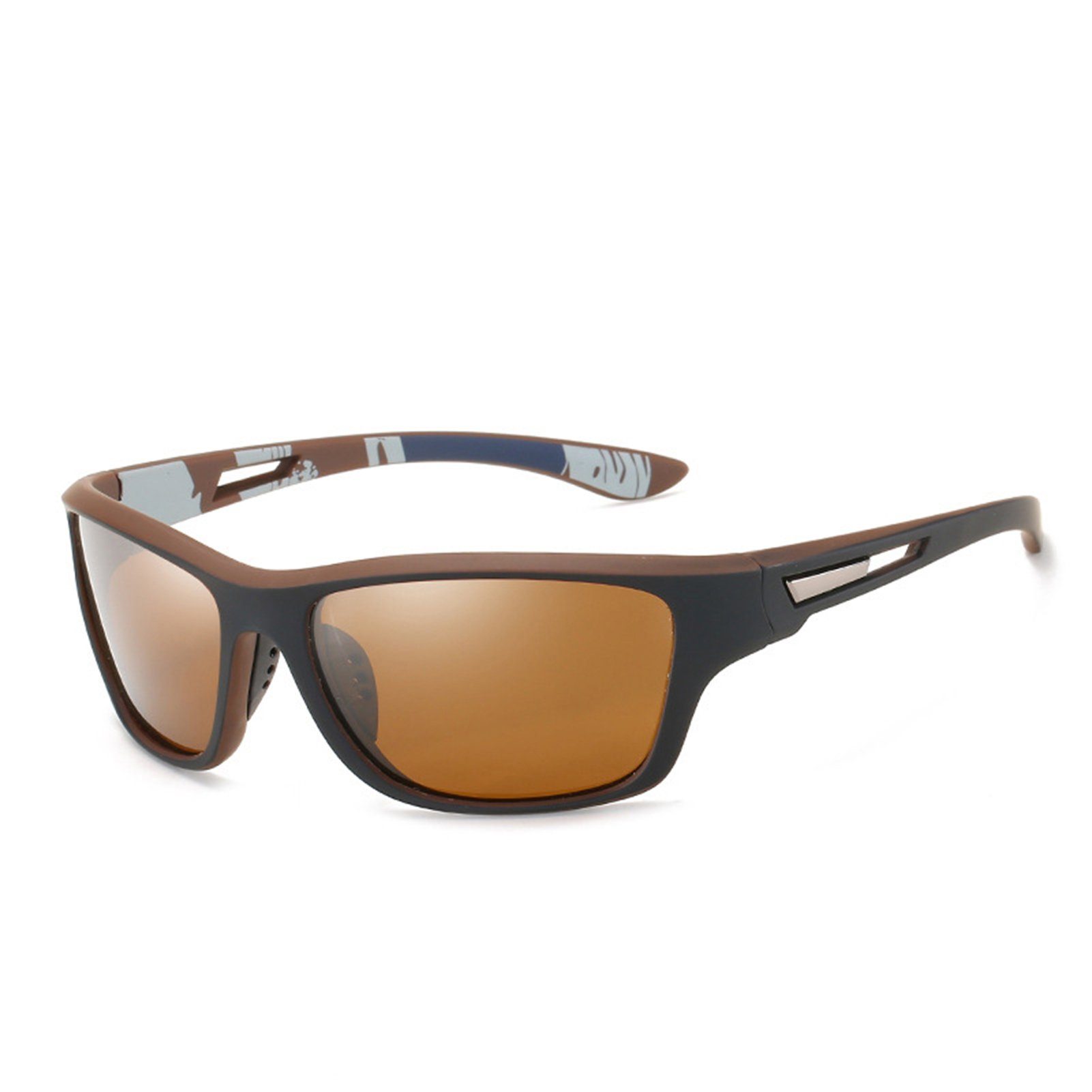 Blusmart Fahrradbrille Sportliche Polarisierte Sonnenbrille Für Männer Und Frauen dark tea frame tea slice