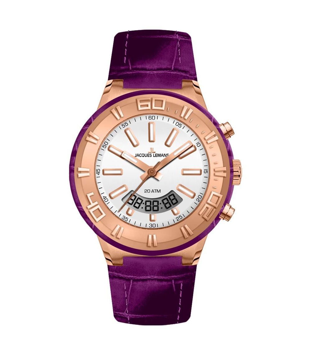 Jacques Lemans Quarzuhr Armbanduhr Analog Chronograph Edelstahl Leder Datum 1-1772H