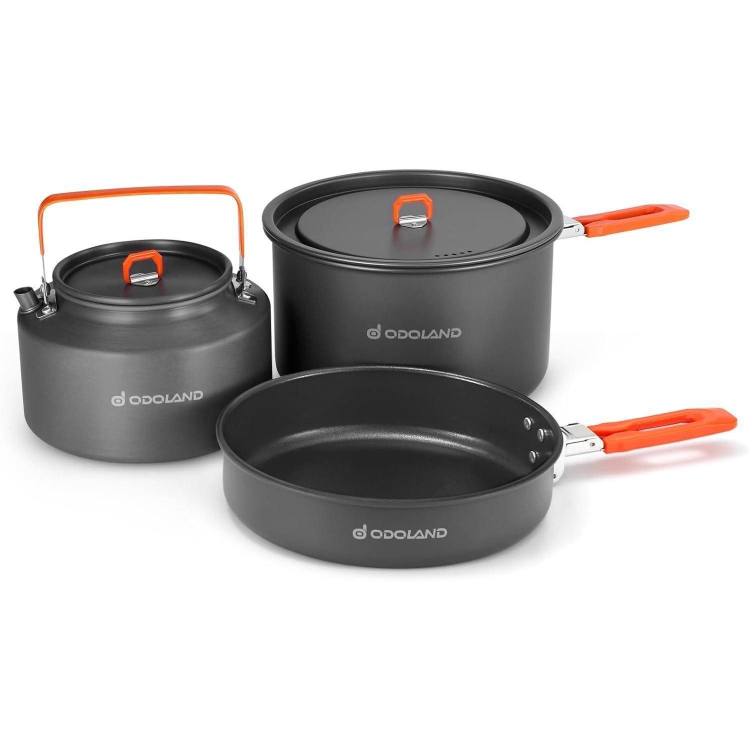 LuxusKollektion Geschirr-Set Campinggeschirr Set Outdoor Kochset mit Topf und Bratpfanne