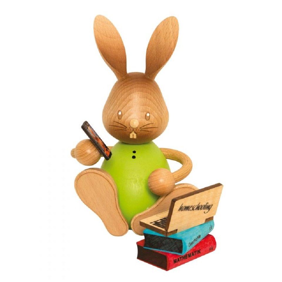 Kuhnert Dekofigur Osterhase Stupsi Homeschooling mit Laptop