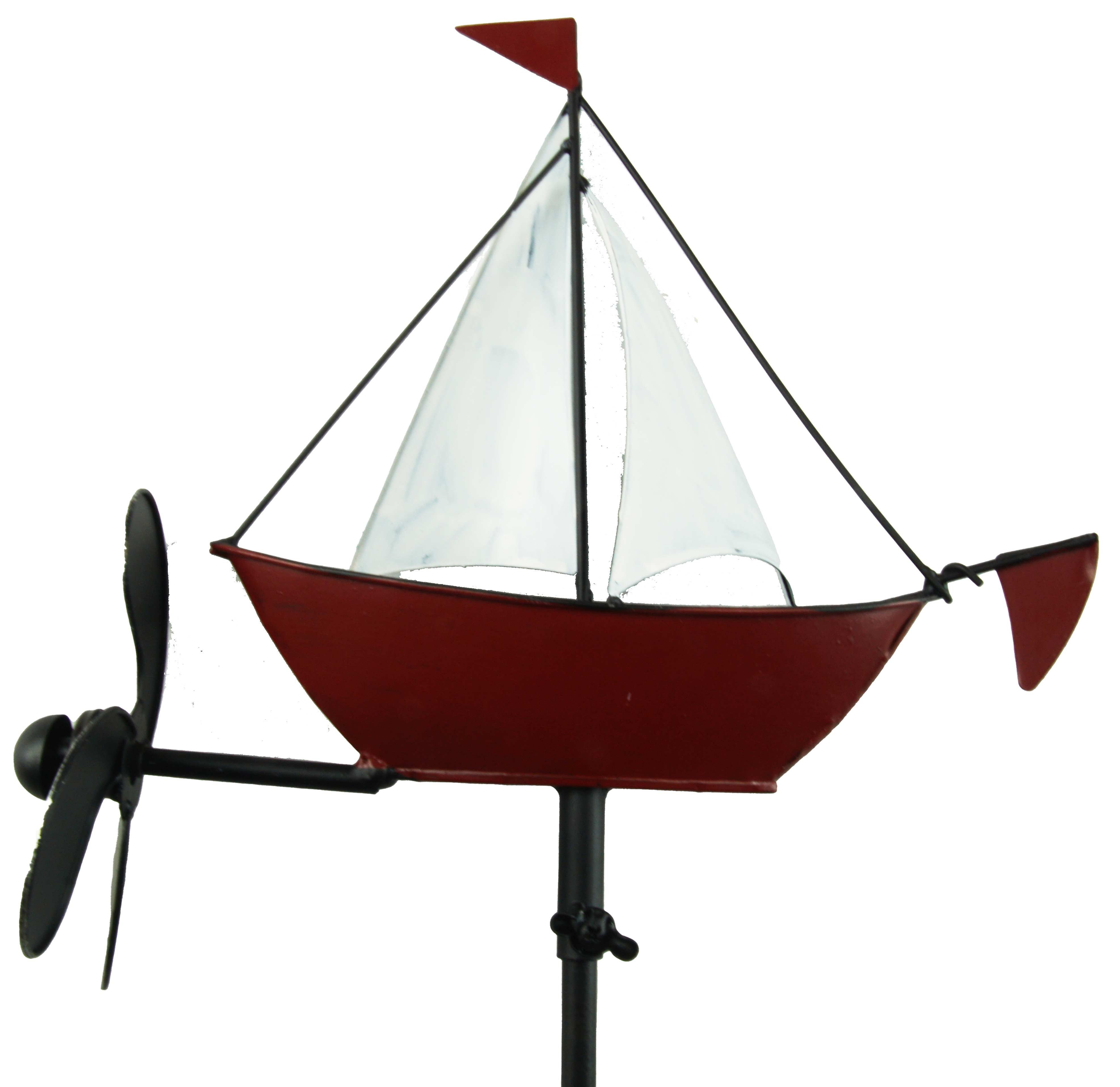 Posiwio Windrad Windrad Segelboot Metall Garten Gartenstecker Deko