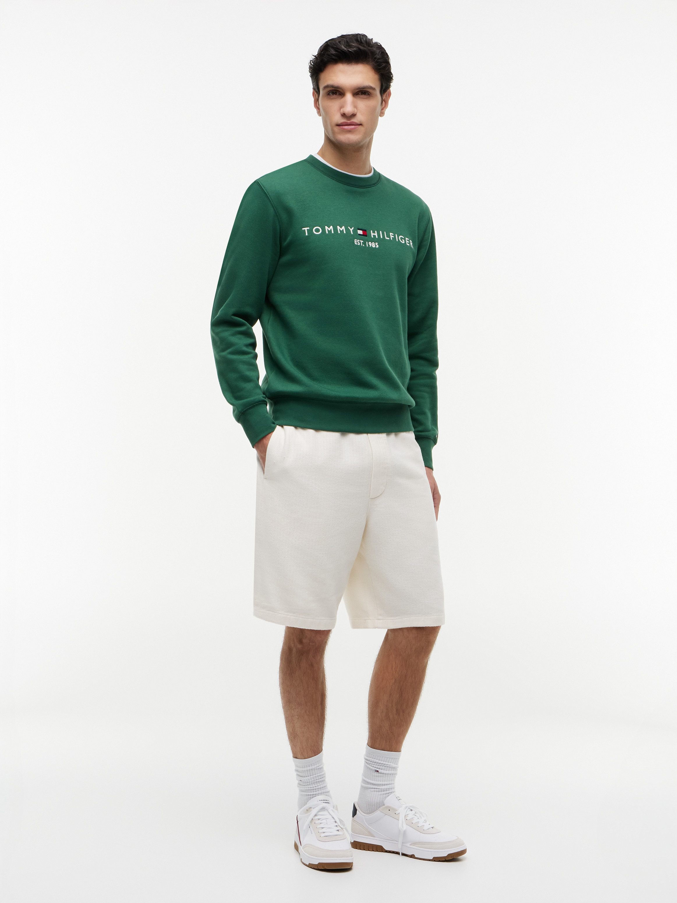 Tommy Hilfiger Sweatshirt TOMMY LOGO unifarben, casual, regular fit, Baumwollmix, Rundhals – Bild 4 von 5