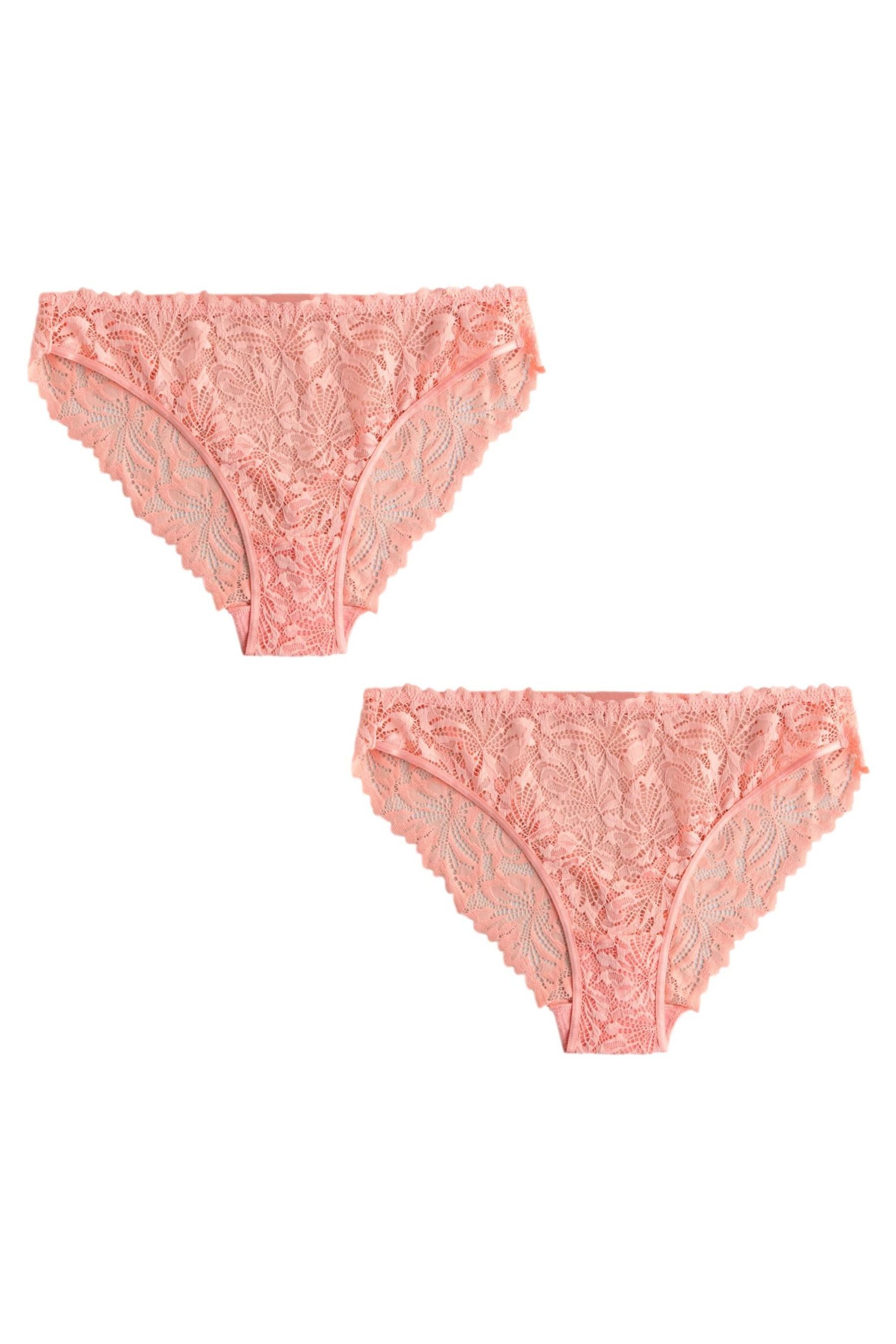 Slip 2er-Pack Komfort Spitzenslips, hohes Bein