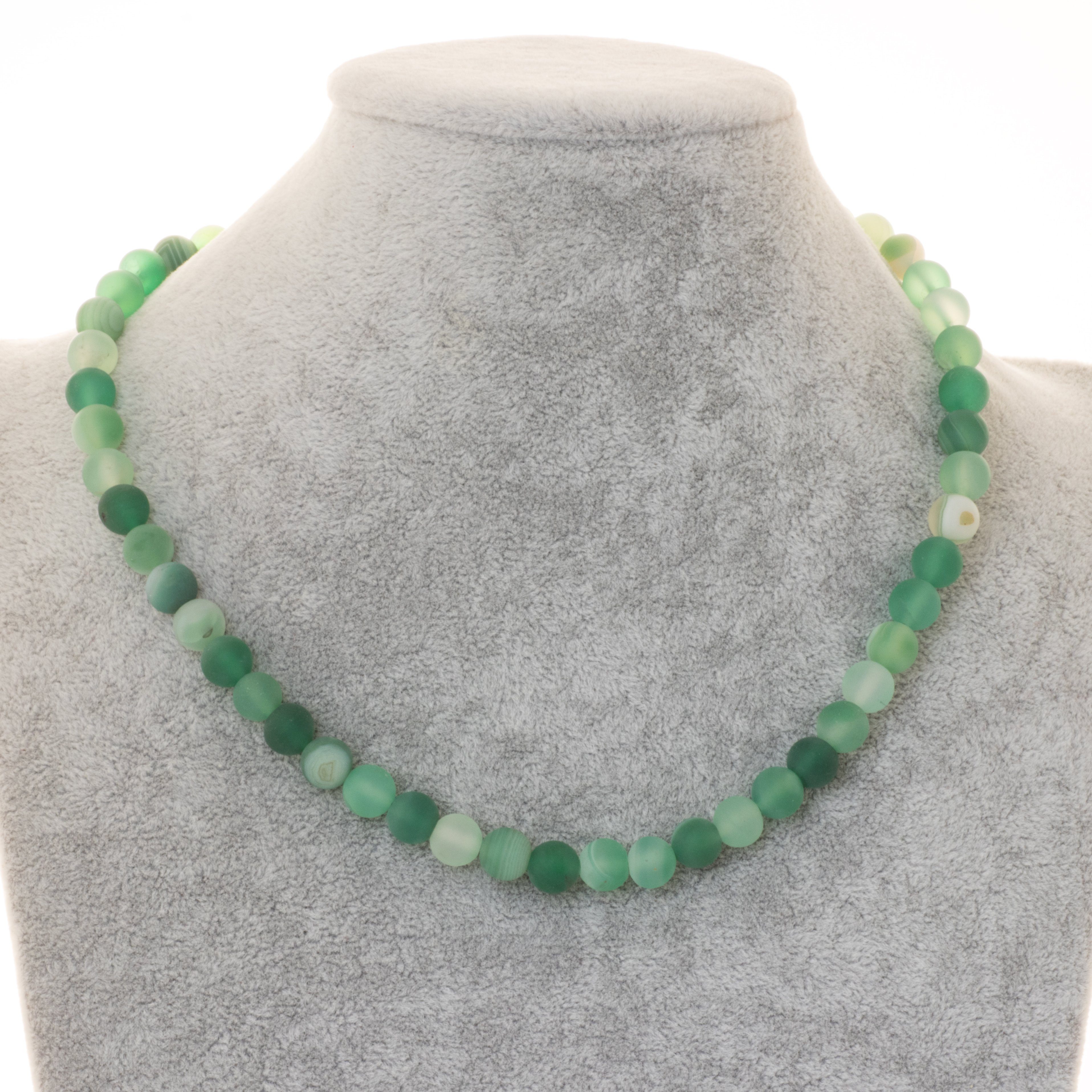 Bella Carina Perlenkette Achat grün, Edelstahl Magnetverschluss günstig online kaufen