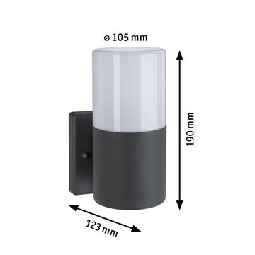 Paulmann Außen-Wandleuchte Tubs IP44 rund 105x123mm max. 15W 230V Grau matt Metall, Kunststoff, ohne Leuchtmittel