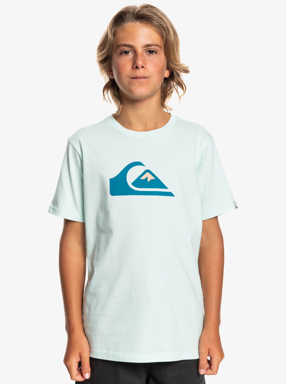 Quiksilver T-Shirt Comp Logo Blue Glass | T-Shirts