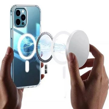 Numerva Smartphone-Hülle Silikon Case für Apple iPhone 12 Pro Max, Transparente Schutzhülle Bumper Case MagSafe kompatibel