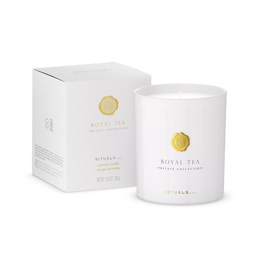 Rituals Duftkerze Rituals Royal Tea Scented Candle 360g., Beruhigender Duft für Entspannung und Wohlbefinden