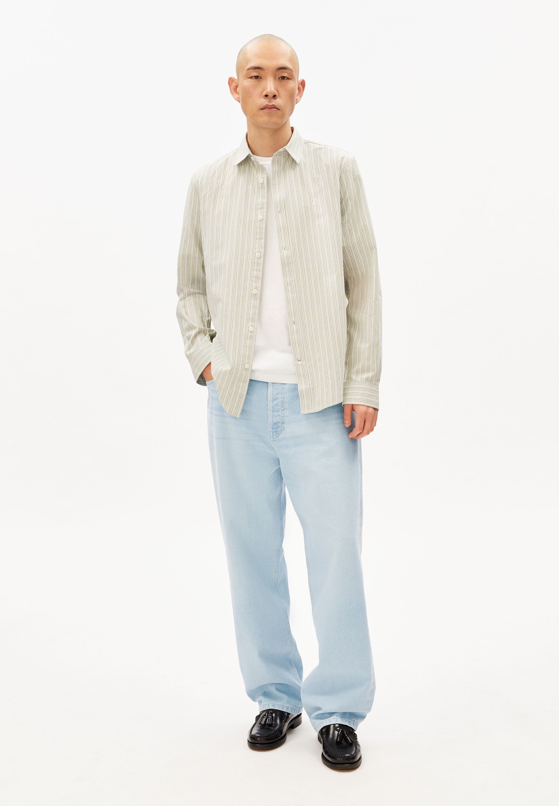 Armedangels Langarmhemd STRIPE Hemd aus Bio-Baumwolle (1-tlg., Relaxed Fit) Relaxed Fit