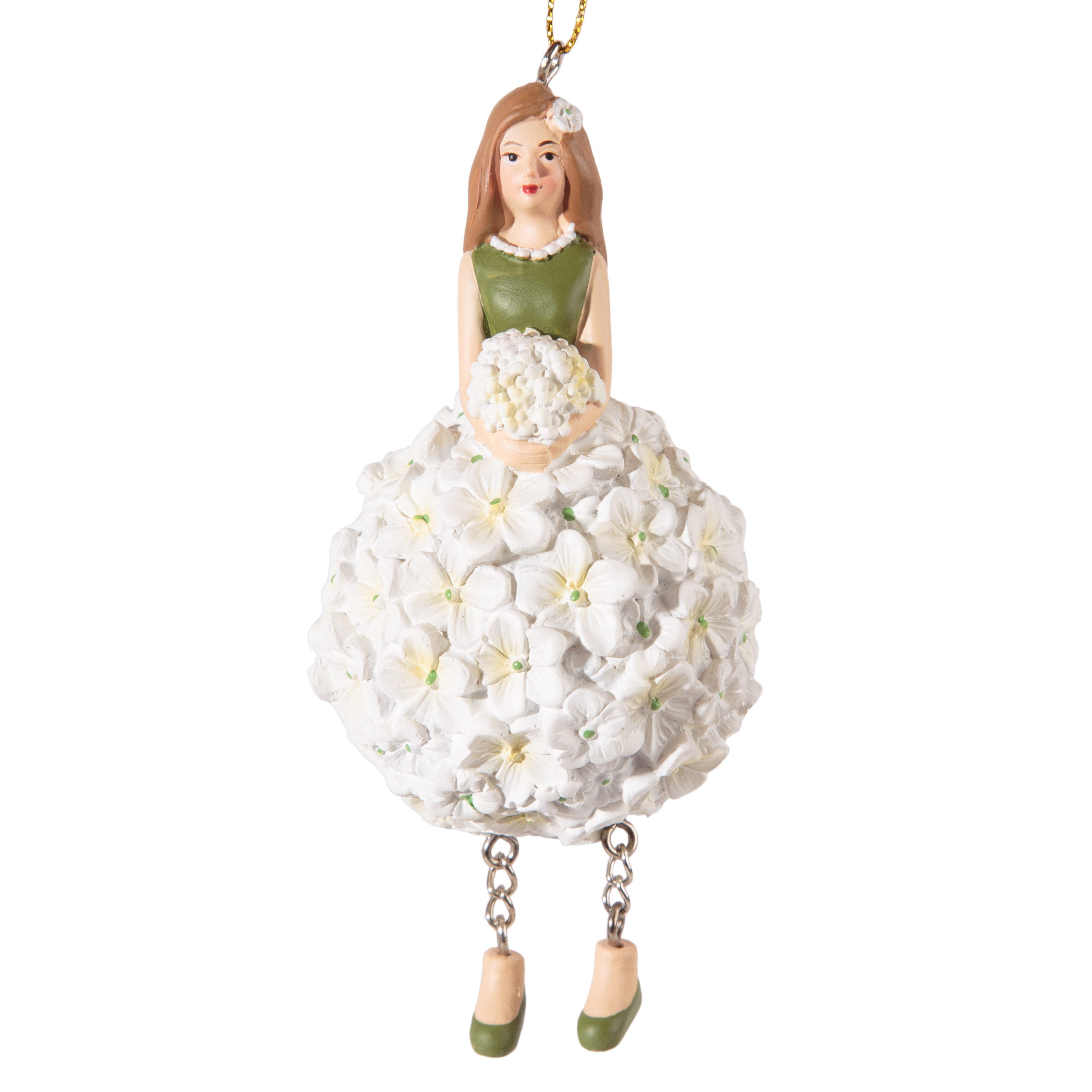 ROSEMARIE SCHULZ Heidelberg Sammelfigur Blumenmädchen-Figur Hortensie mit Wackelbeinchen, 12 cm, handbemalt, Perfekt zu jedem Anlass - Geburtstag, Weihnachten!
