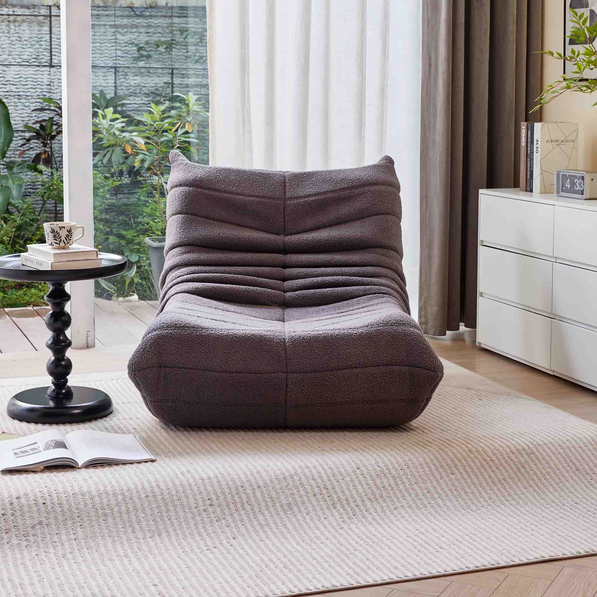 MODFU Sitzsack Sofa,Einzelsofa,Wohnzimmer Sofa (Teddyfleece+Schaumstoff mit hoher Dichte, 1 St., Interne rahmenlose Struktur), Produkt als komprimierte Verpackung