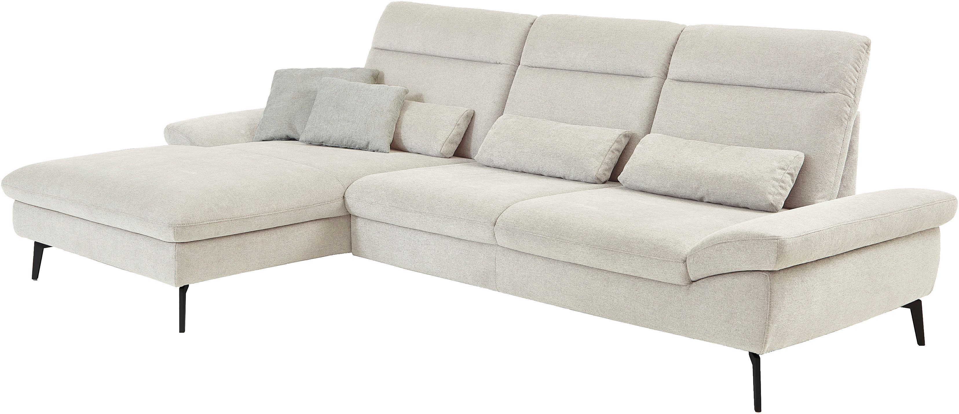 HUKLA Ecksofa HU-HP22156 L-Form, inkl. Kopfpolsterverstellung, optional mit Sitztiefenverstellung