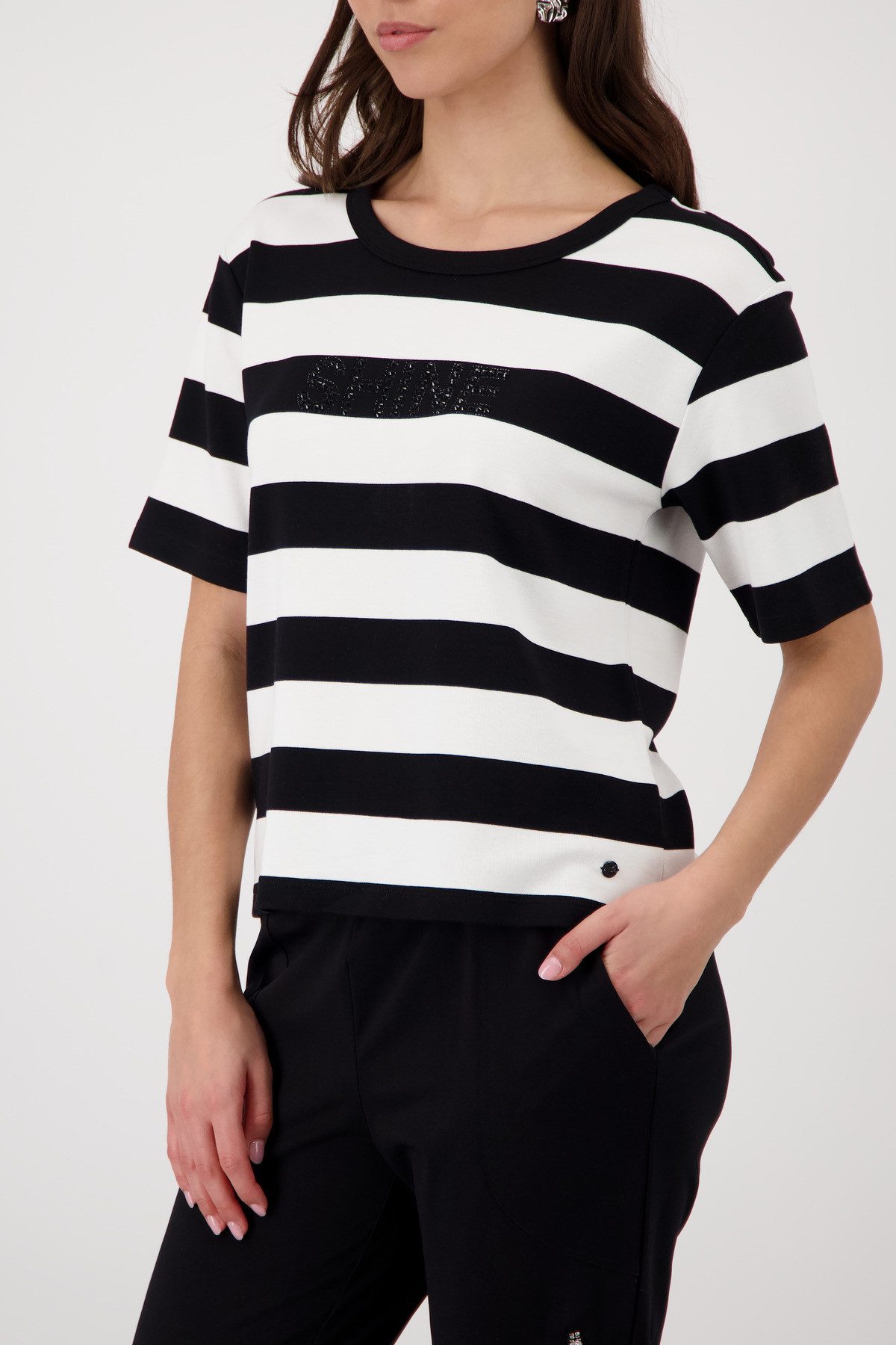 Monari Sweatshirt mit Blockstreifen
