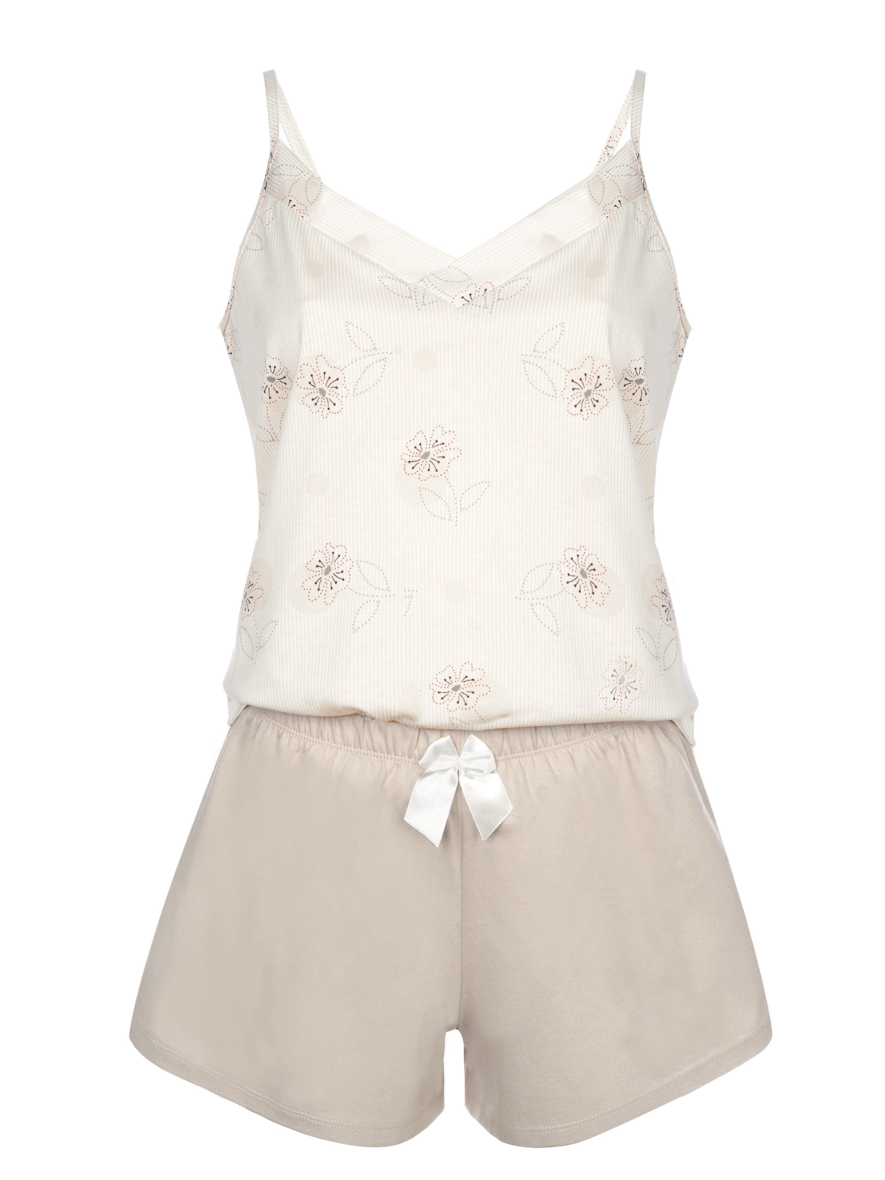 Donna Shorty Schlafanzug kurz Top mit zartem Blumenmuster (2 tlg) Basic-Sho günstig online kaufen