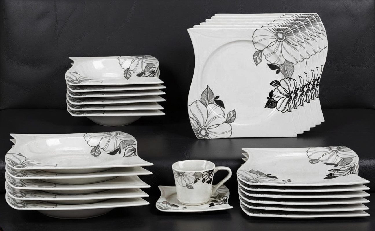 Tullip Kombiservice (36-tlg), 6 Personen, Tafelservice, Kaffeeservice, Designed in Germany