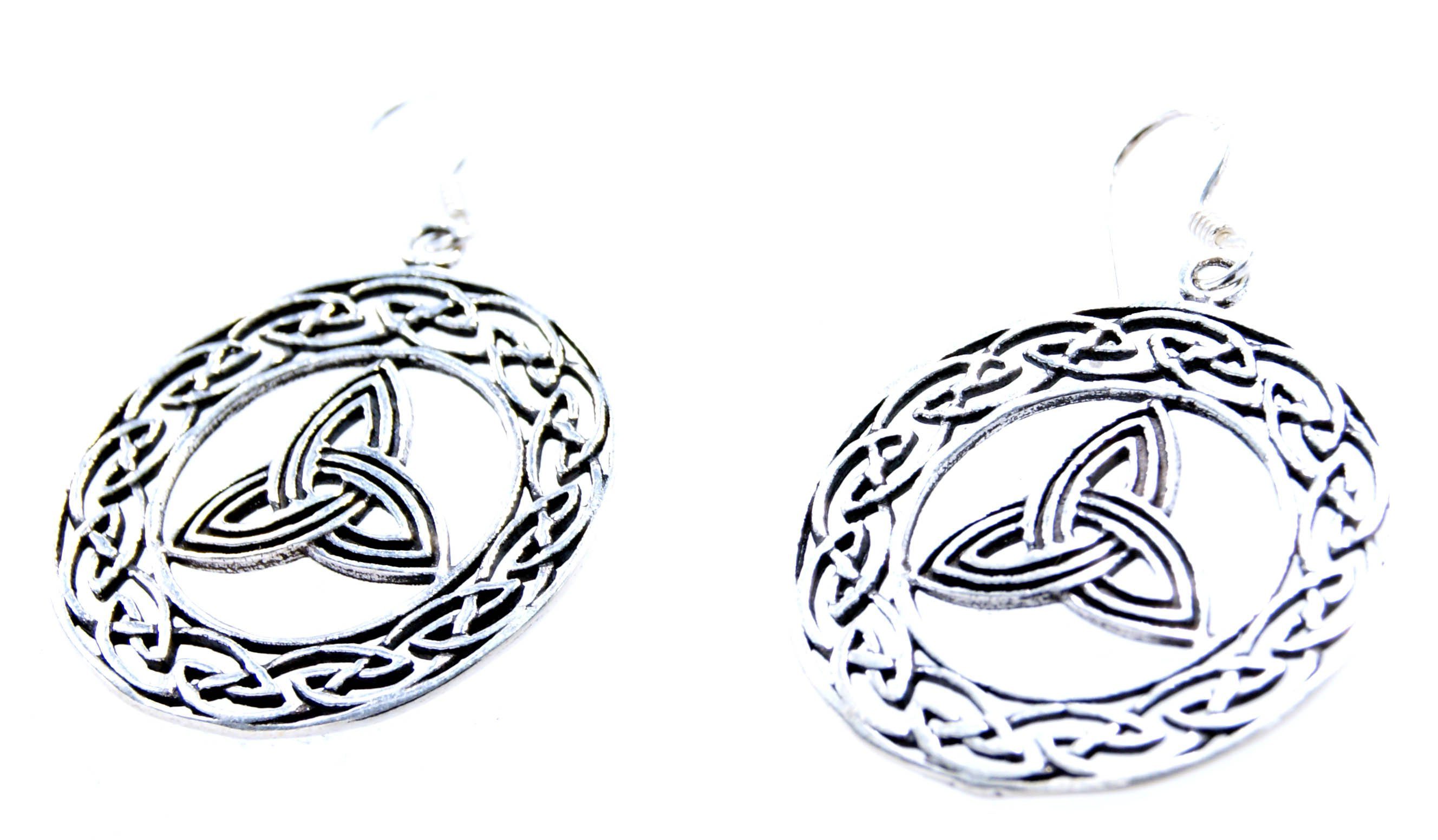 Kiss of Leather Paar Ohrhänger Sterling Keltenknoten Ohrringe Ohrring Silber Ohrhänger Kelten aus 925