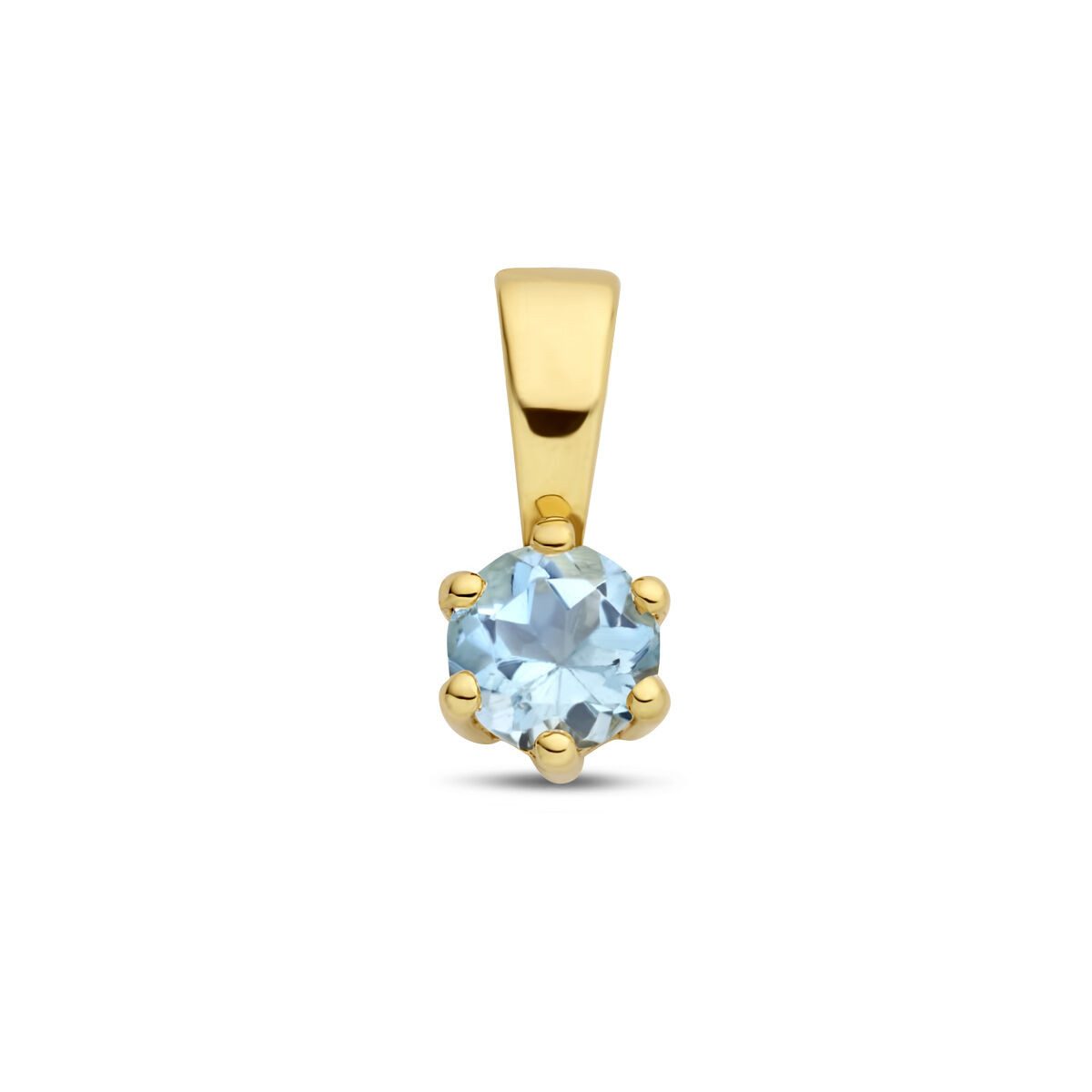 Kettenanhänger 585er Gelbgold kleiner Kettenanhänger mit Aquamarin