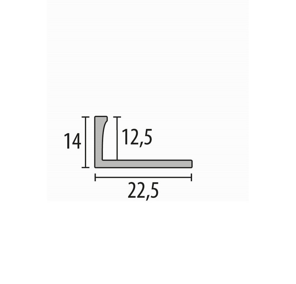 Thumbnail - Küberit Abschlussprofil 14 x 22.5 x 2500 mm, Doppel-K Profil, Edelstahl