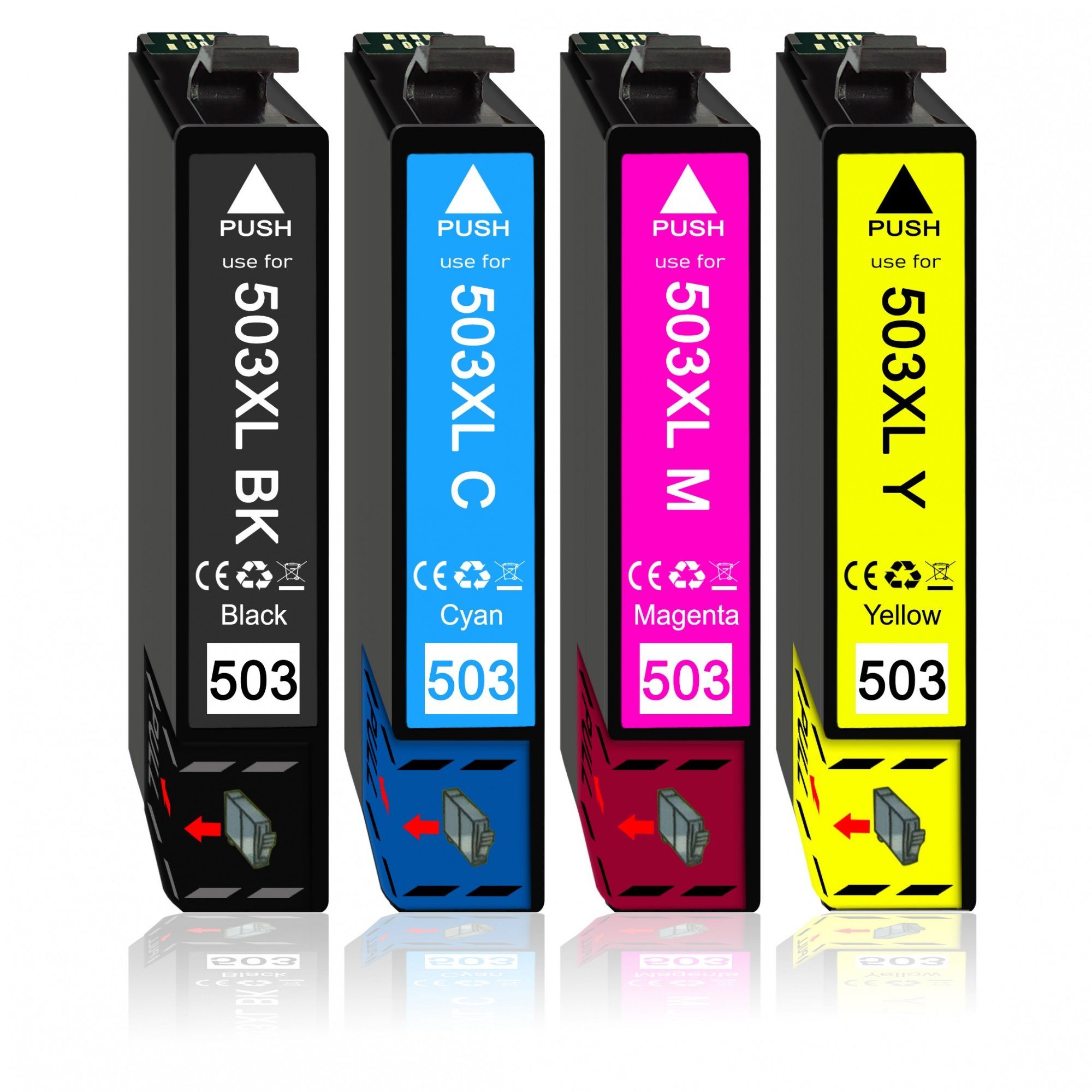 Druckerparadies 4er Pack Druckerpatronen 503 503XL kompatibel mit Epson WF-2960 Tintenpatrone (4-tlg)