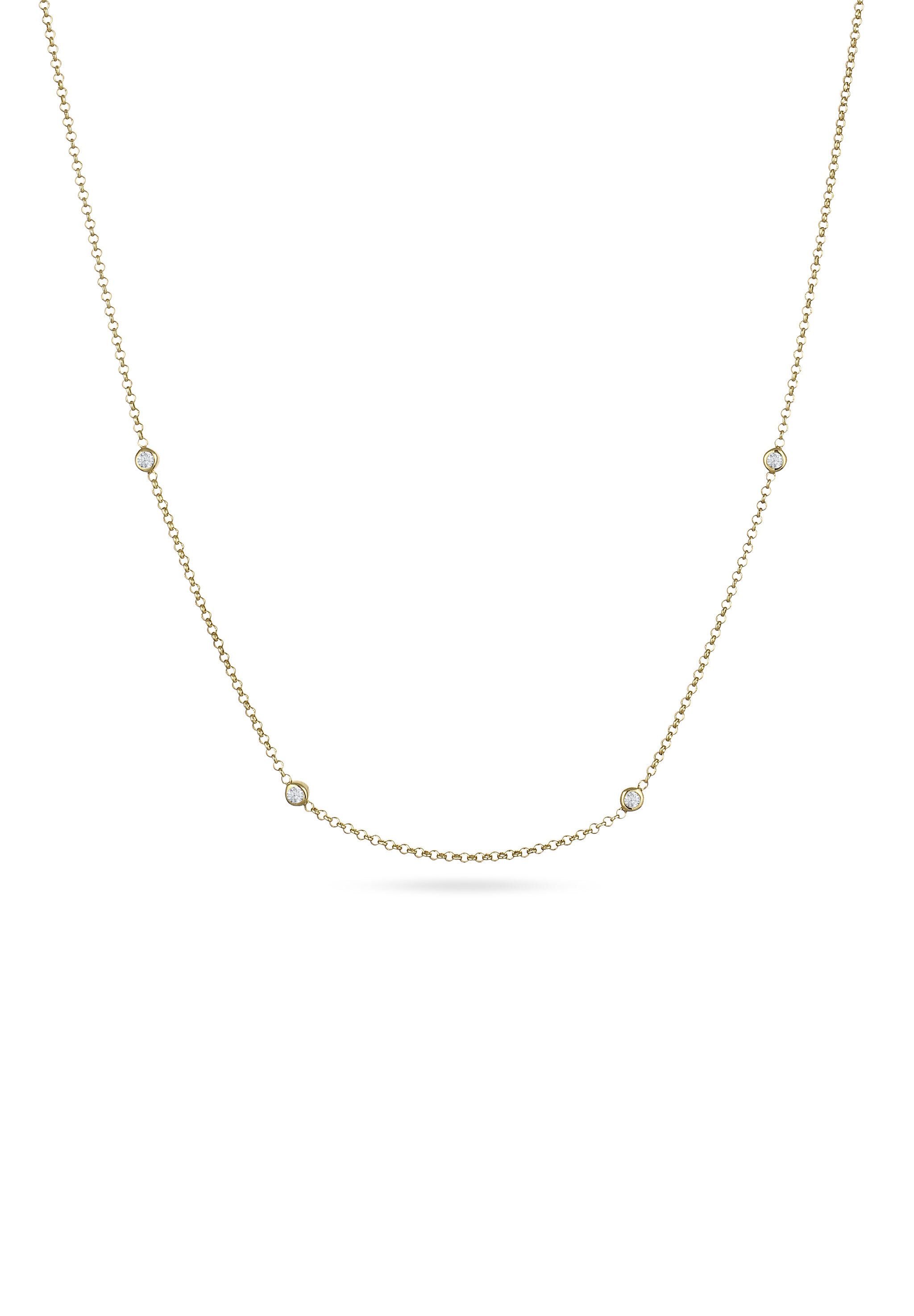 Elli DIAMONDS Kette mit Anhänger Laborgezüchtete Diamanten Weiß (0.035 ct) 375 Gelbgold