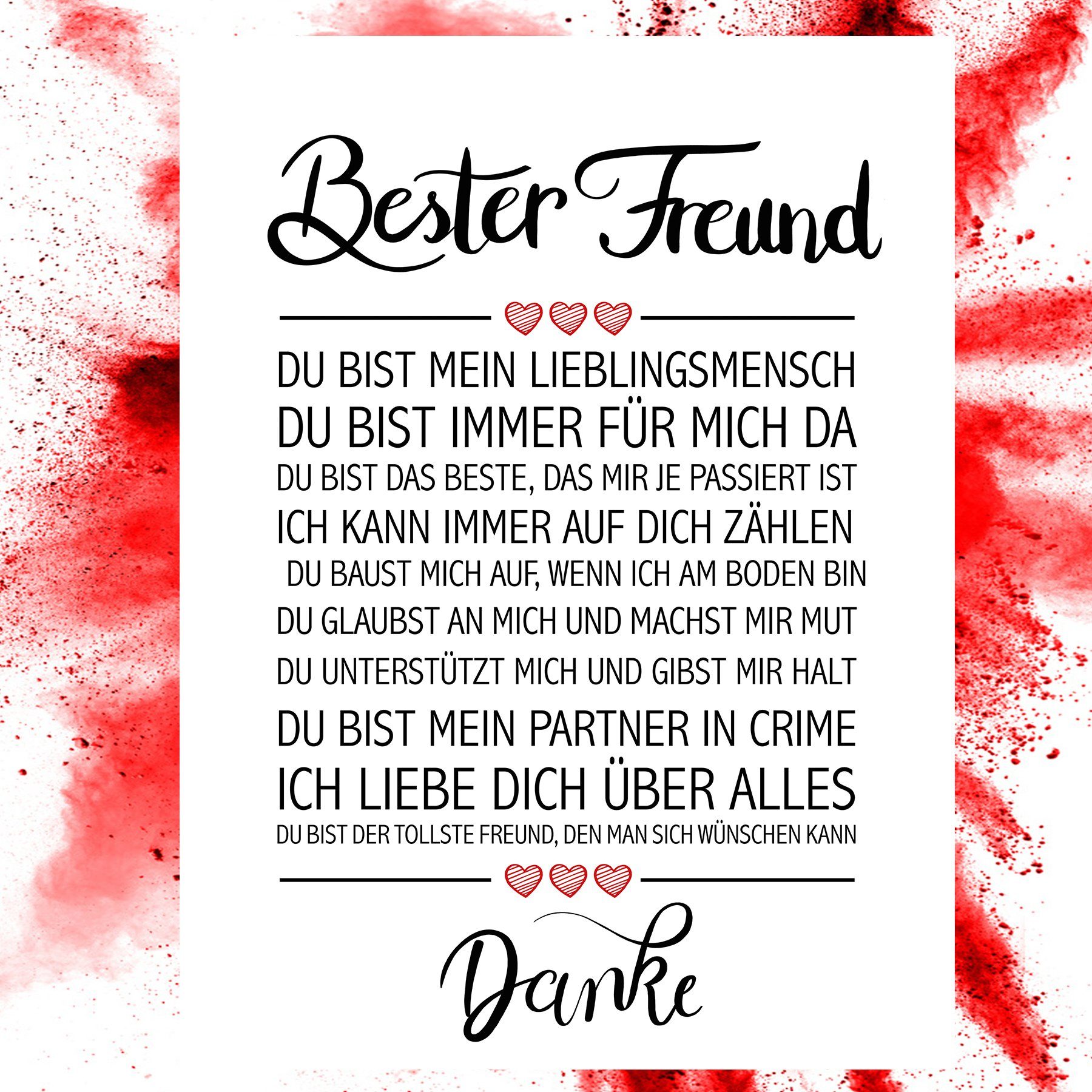 Poster Bester Freund Kunstdruck 30 x 40 cm
