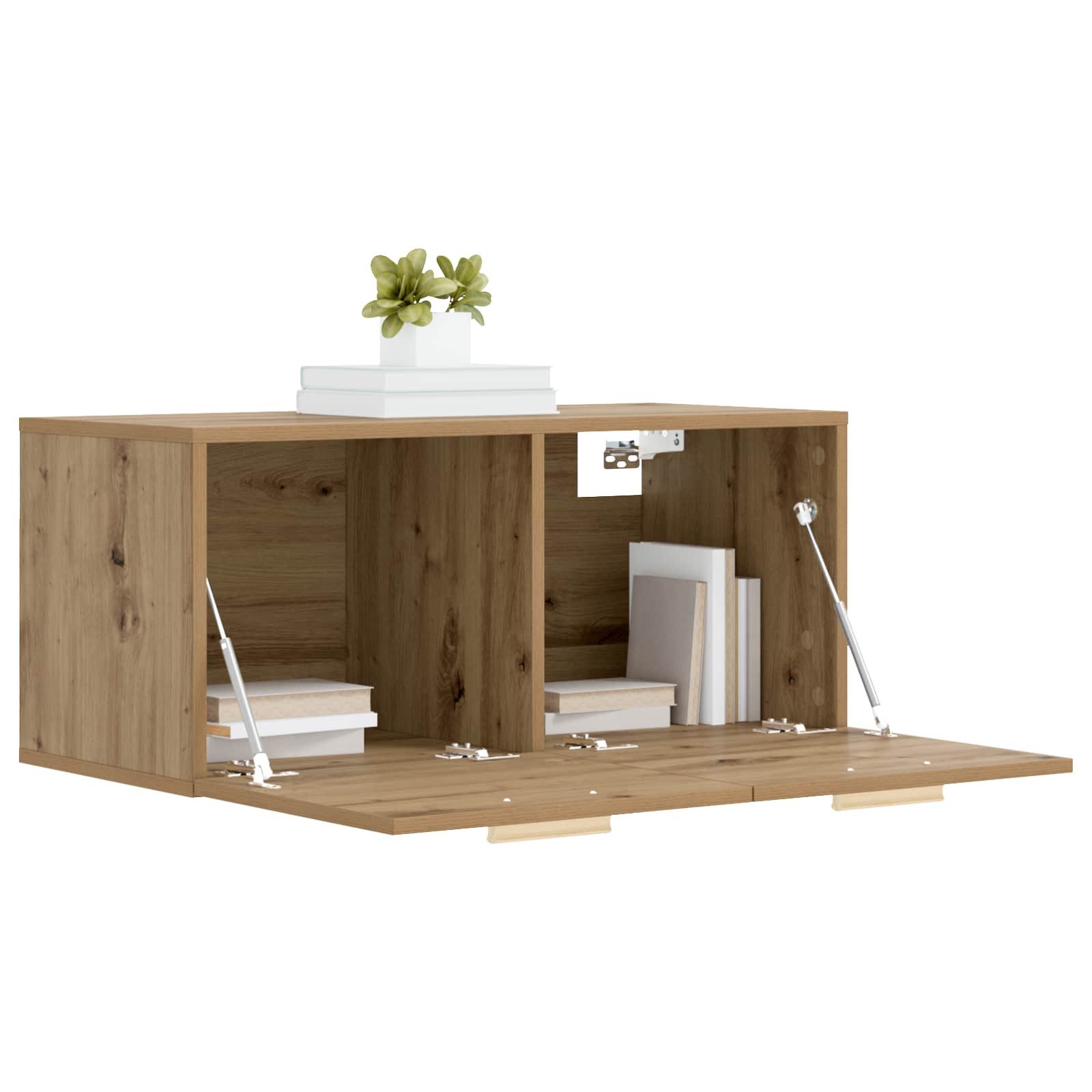 vidaXL Regal Wandschrank Wandhalterung Artisan-Eiche 80 x 36,5 x 35 cm, 1-tlg.