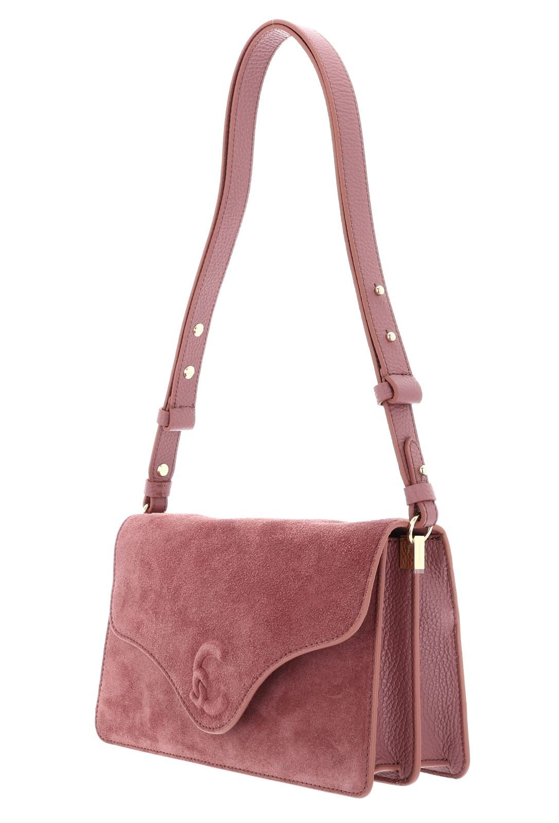 COCCINELLE Schultertasche Shoulder Bag Suede Le. / Grained Le., aus echtem Rindsleder
