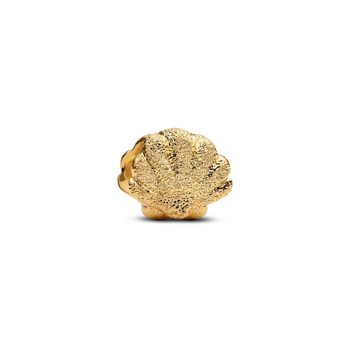 Pandora Charm-Einhänger Pandora Mini-Charm Muschel Strukturiert 14 Karat Vergoldet 764057C00