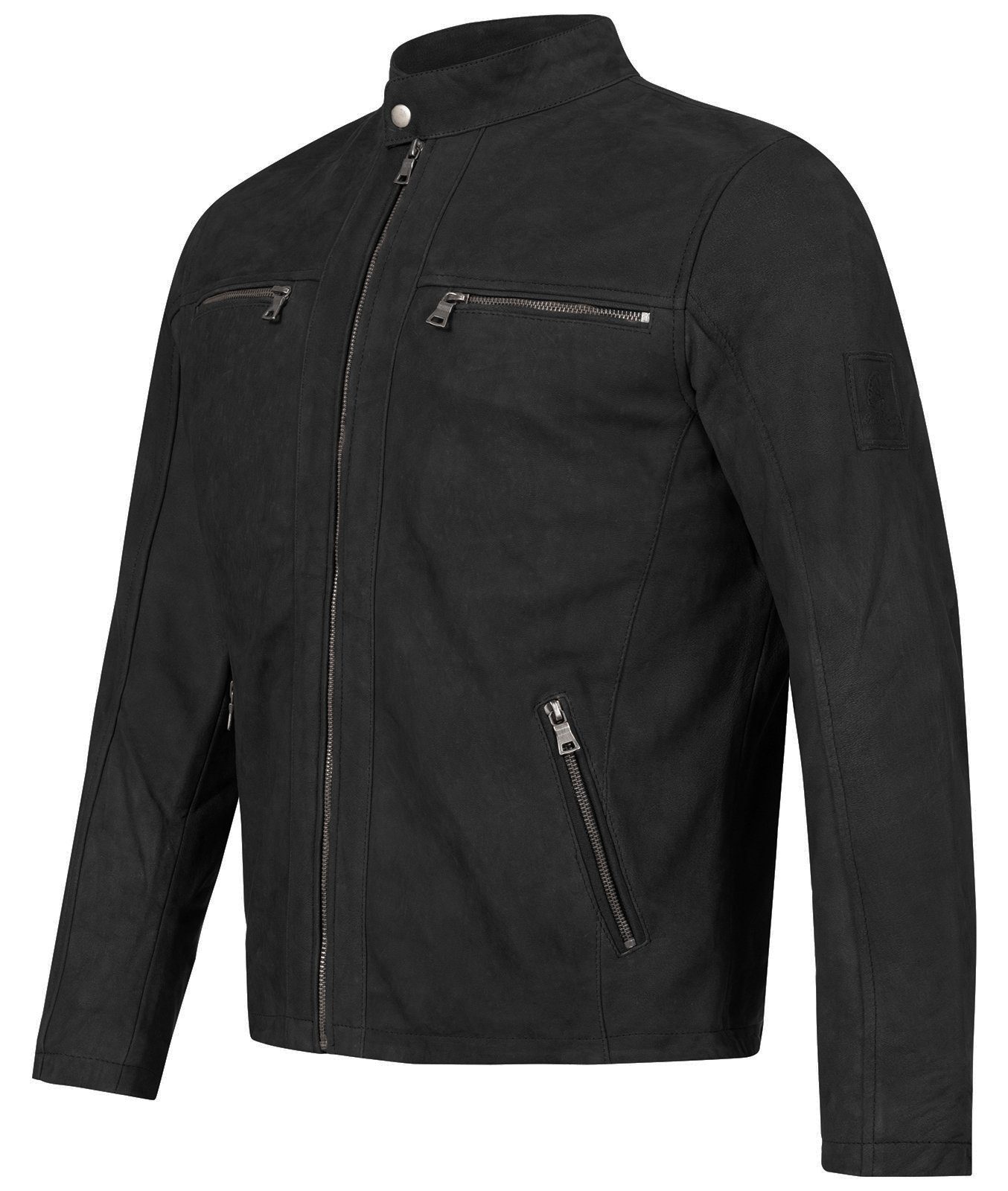 Rock Creek Lederjacke Lederjacke H-290 Herren Schwarz