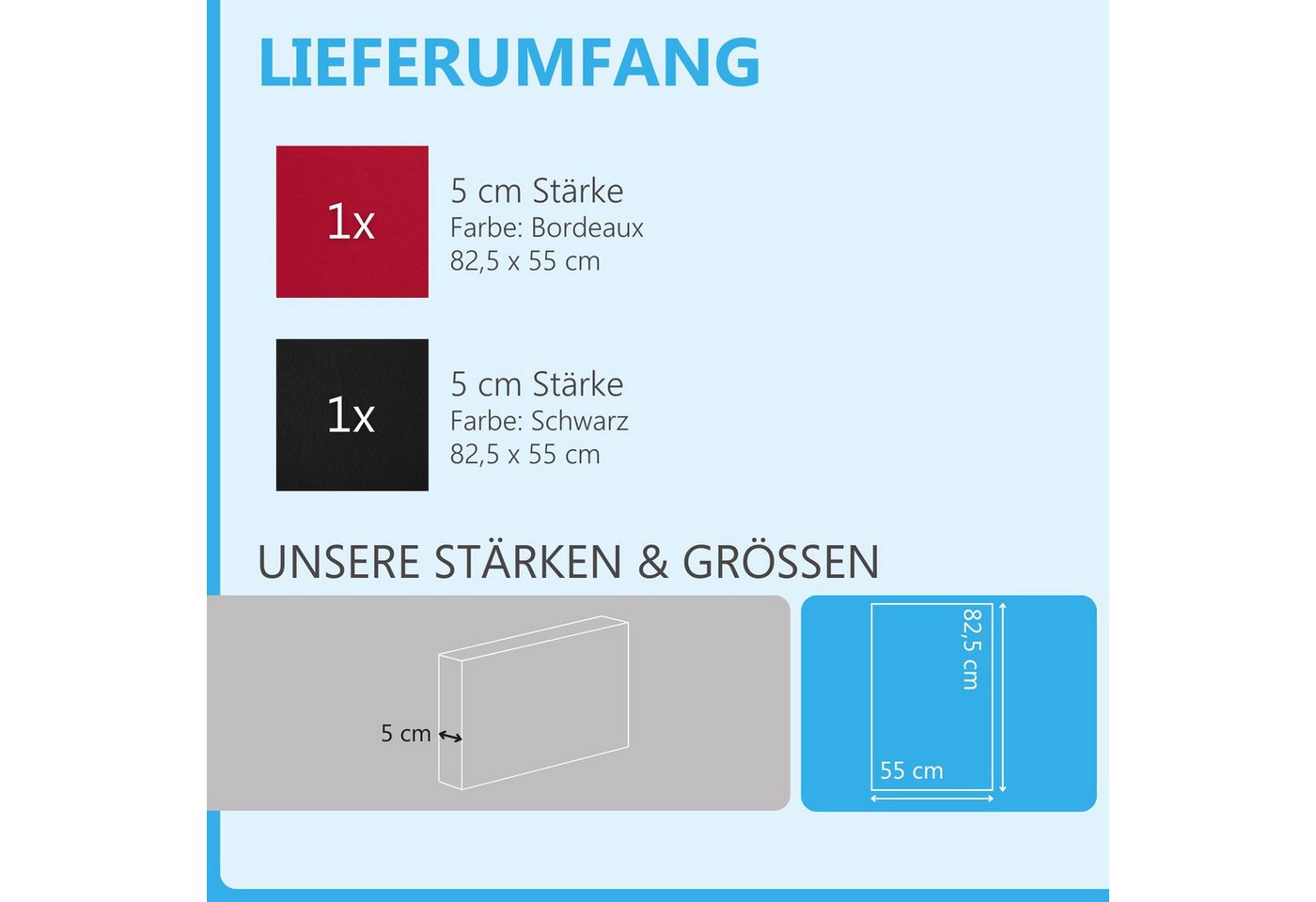 Thumbnail - platino24 Akustikplatte 2er Set Rechtecke aus Basotect ® G+ mit Akustikfilz 825x550x50mm