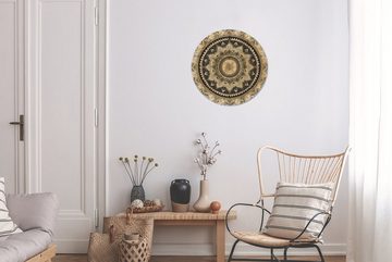 MuchoWow Wandsticker Mandala - Blume - Gold - Luxus - Bohème (1 St), Tapetenkreis für Kinderzimmer, Tapetenaufkleber, Rund, Wohnzimmer