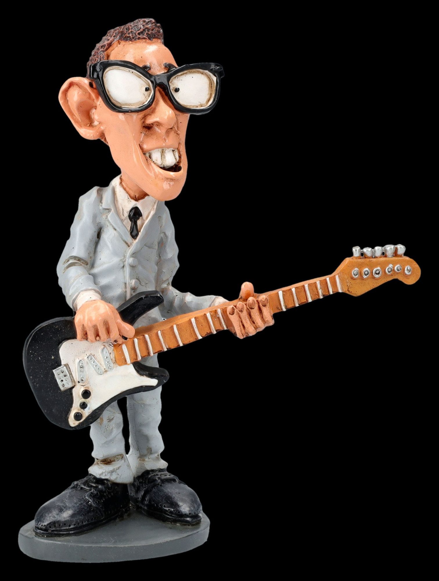 Figuren Shop GmbH Dekofigur Lustige Rockstar Figur - Sänger Buddy - Rockmusiker Gitarrist Deko