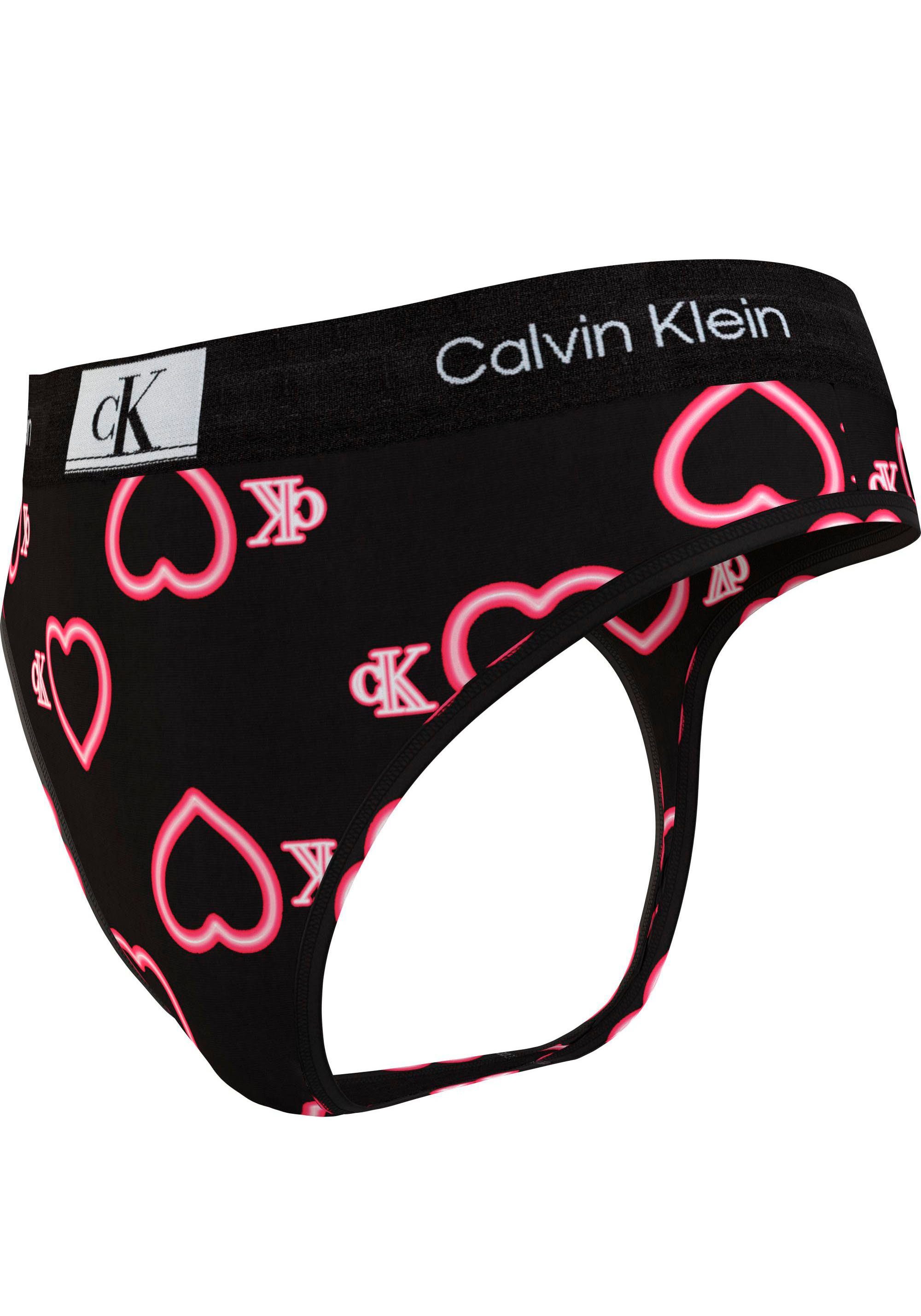 Calvin THONG MODERN mit Underwear sportlichem Elastikbund Klein T-String