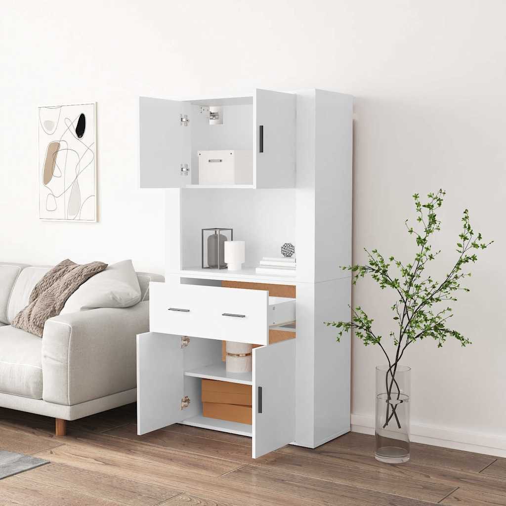 vidaXL Highboard Highboard Weiß Holzwerkstoff (1 St)