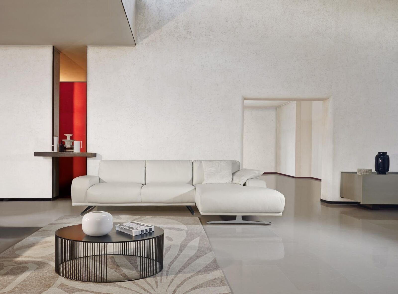 Ecksofa JVmoebel Wohnzimmer Design Ecksofa Möbel Form Luxus Sofa Weiß Italienische L
