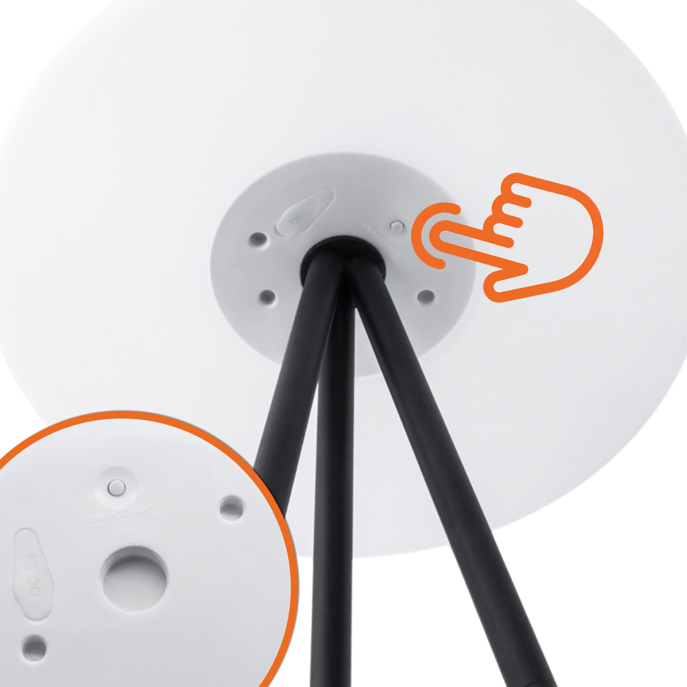 Spetebo LED Solarleuchte Stehlampe für Außen und Innen mit 32 LED, Dämmerungssensor, LED fest integriert, kalt weiß, Solar Standleuchte auf 3 Beinen auch per US – Bild 5 von 5