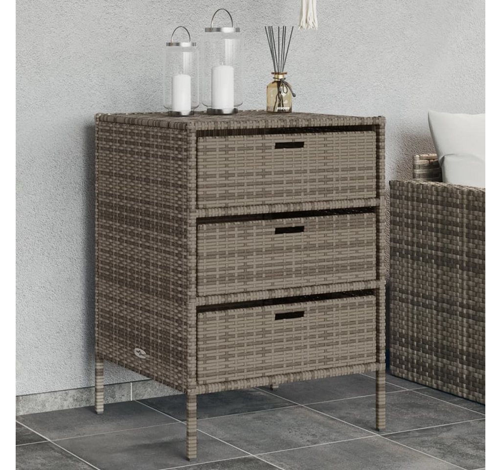 Thumbnail - vidaXL Gartenbox, Gartenschrank Grau 55x59x80 cm Poly Rattan