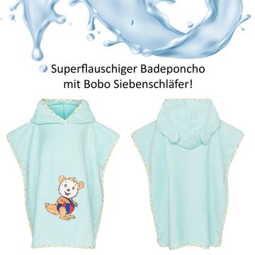 Smithy Badeponcho Kind Baby Bobo Siebenschläfer, 0 bis 5 Jahre, Baumwolle, Druckknopf am Armloch