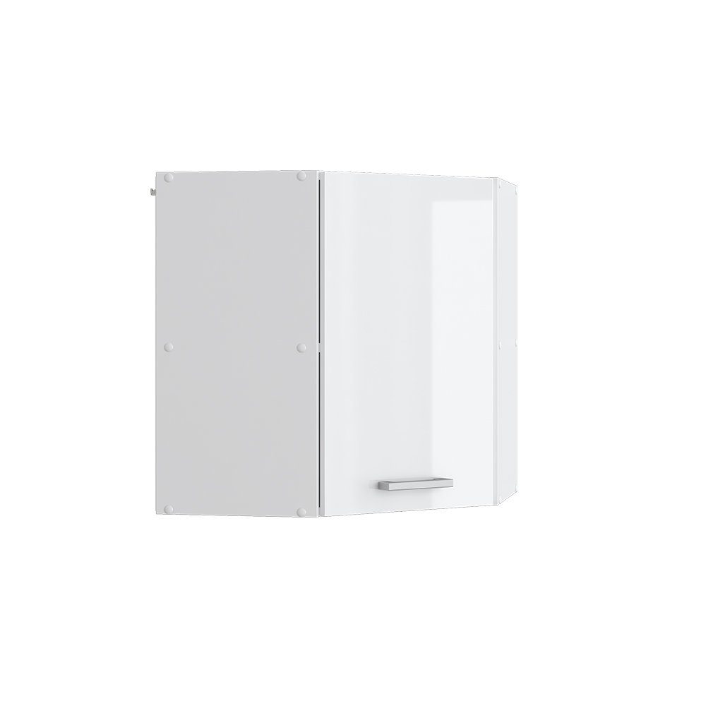 Vicco Eckhängeschrank R-Line Küchen-Eckschrank Weiß Hochglanz/Weiß 57 cm günstig online kaufen