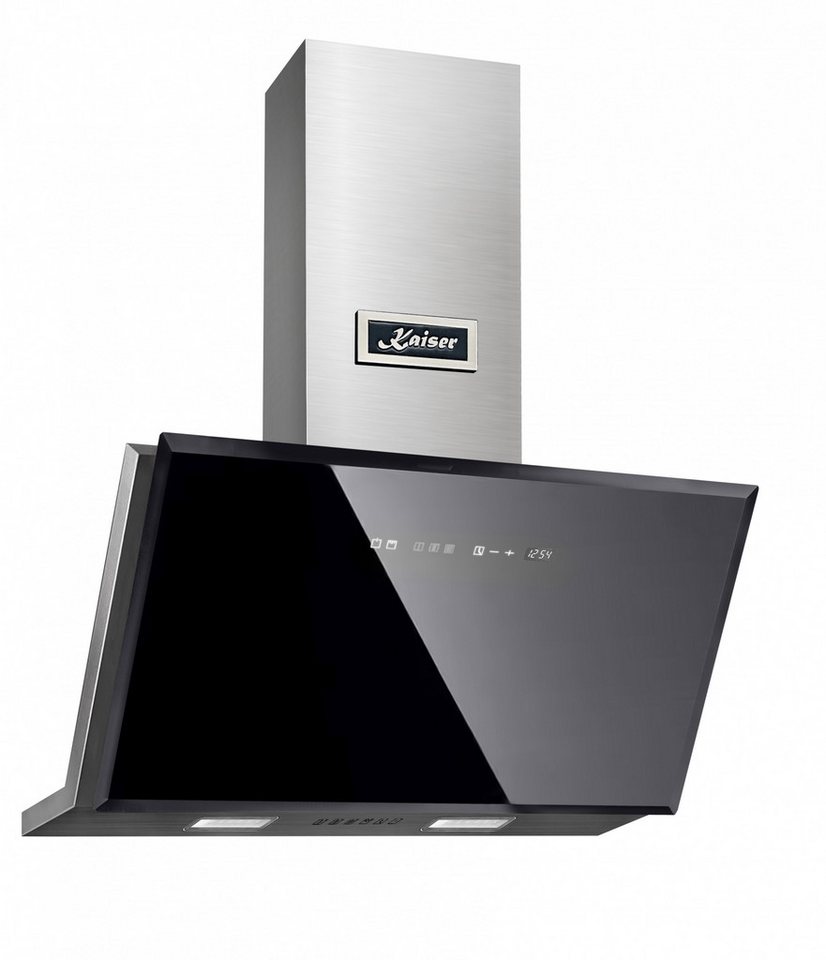 Kaiser Küchengeräte Kopffreihaube AT 9430 F ECO Line+Schlauch Dunstabzugshaube 90 cm Wandhaube Serie Dunstabzugshaube 90cm/ Full Touch/ Schwarz Glas Edelstahl/1250m³/h Dunstabzugshaube 90cm/ Full Touch/ Schwarz Glas Edelstahl/1250m³/h
