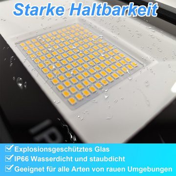 UISEBRT Flutlichtstrahler LED Strahler Außen 5x100W, 120° Abstrahlwinkel