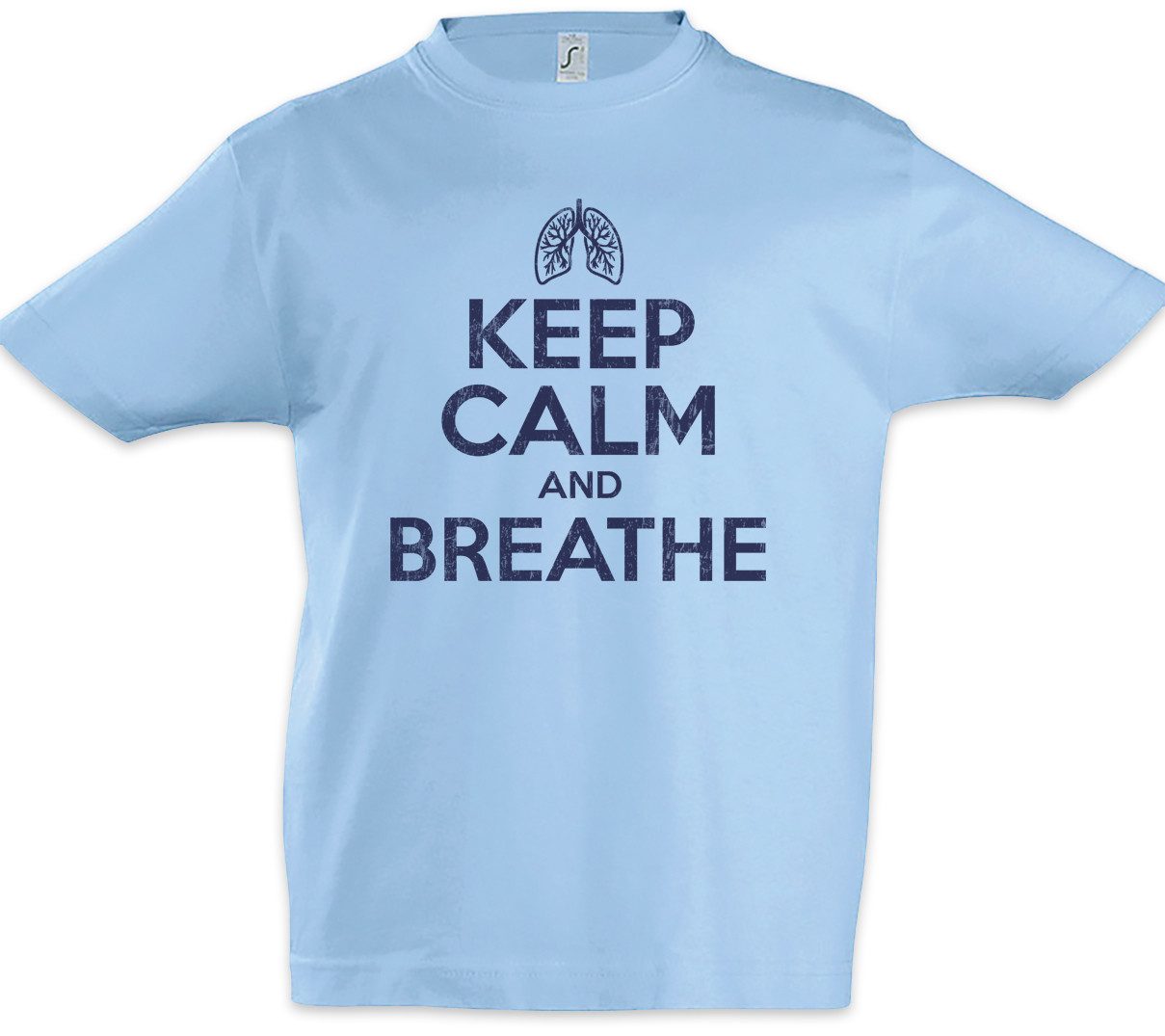 Print-Shirt Keep Calm And Breathe Kinder T-Shirt Meditation Yoga Pilates Inhale