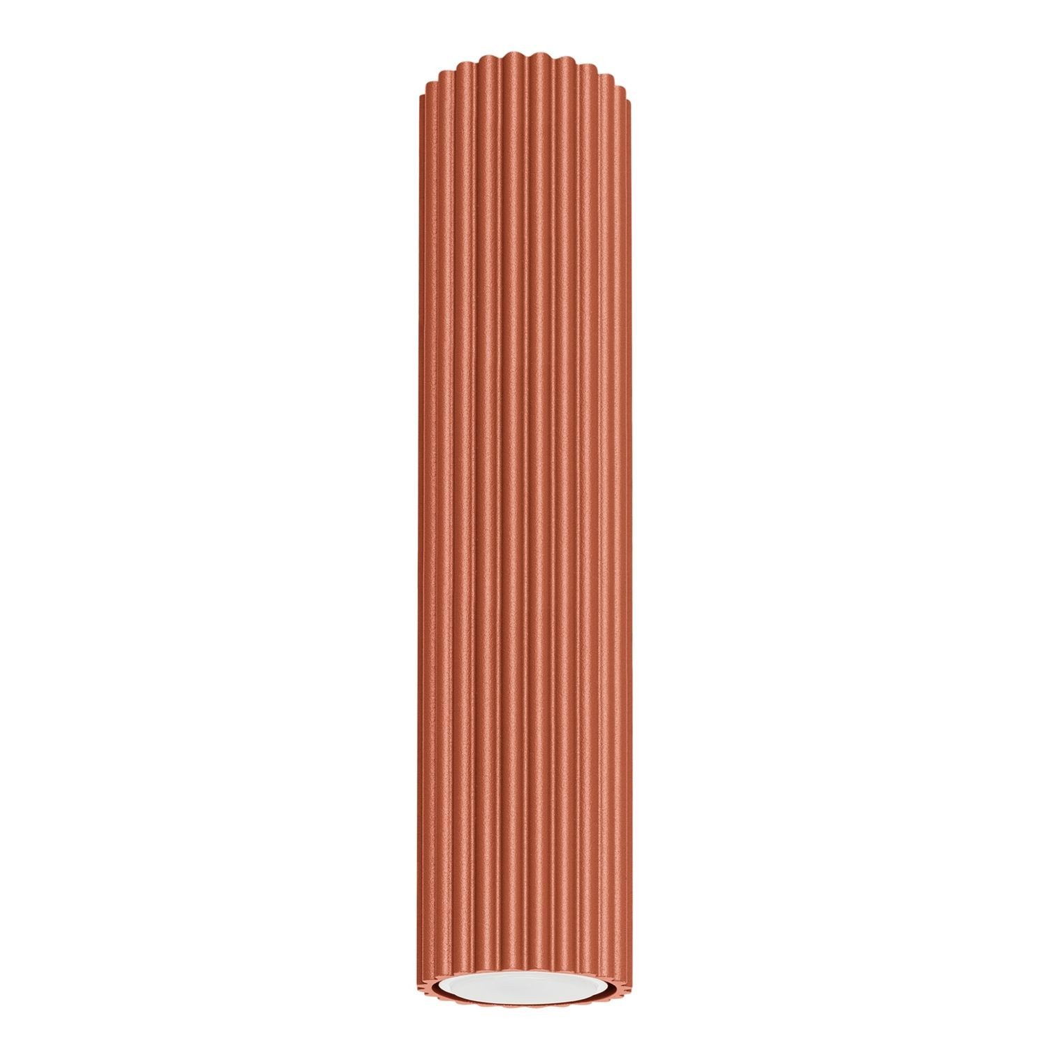 Licht-Erlebnisse Deckenleuchte BERTA, ohne Leuchtmittel, Aluminium D: 6,5 cm rund Aufputz Ockerrot GU10 Modern Downlight