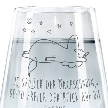 Mr. & Mrs. Panda Glas Einhorn Sternenhimmel - Transparent - Geschenk, Einhorn Deko, Einhörn, Premium Glas, Exklusive Gravur