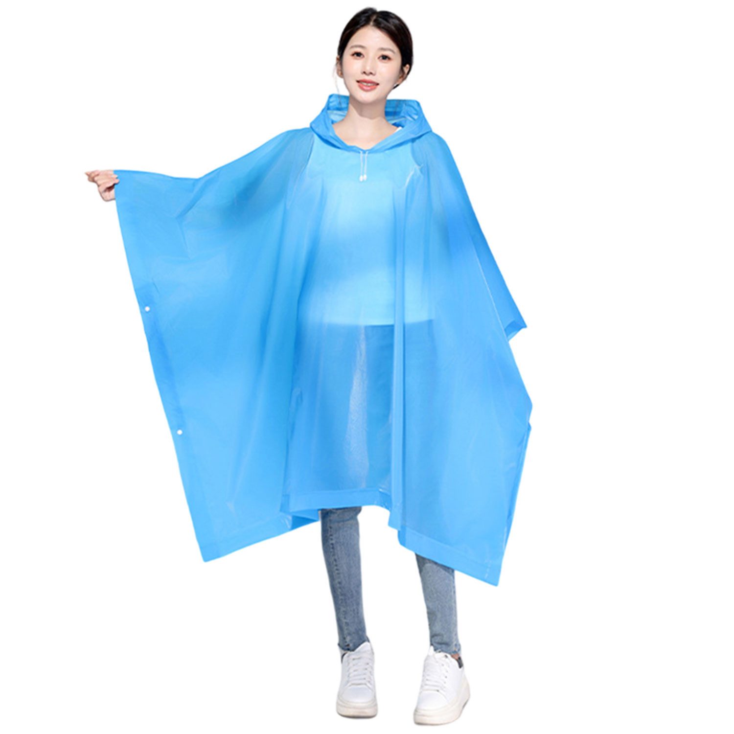 Refttenw Regenjacke Wiederverwendbarer Regenmantel, faltbar, 2 Stück