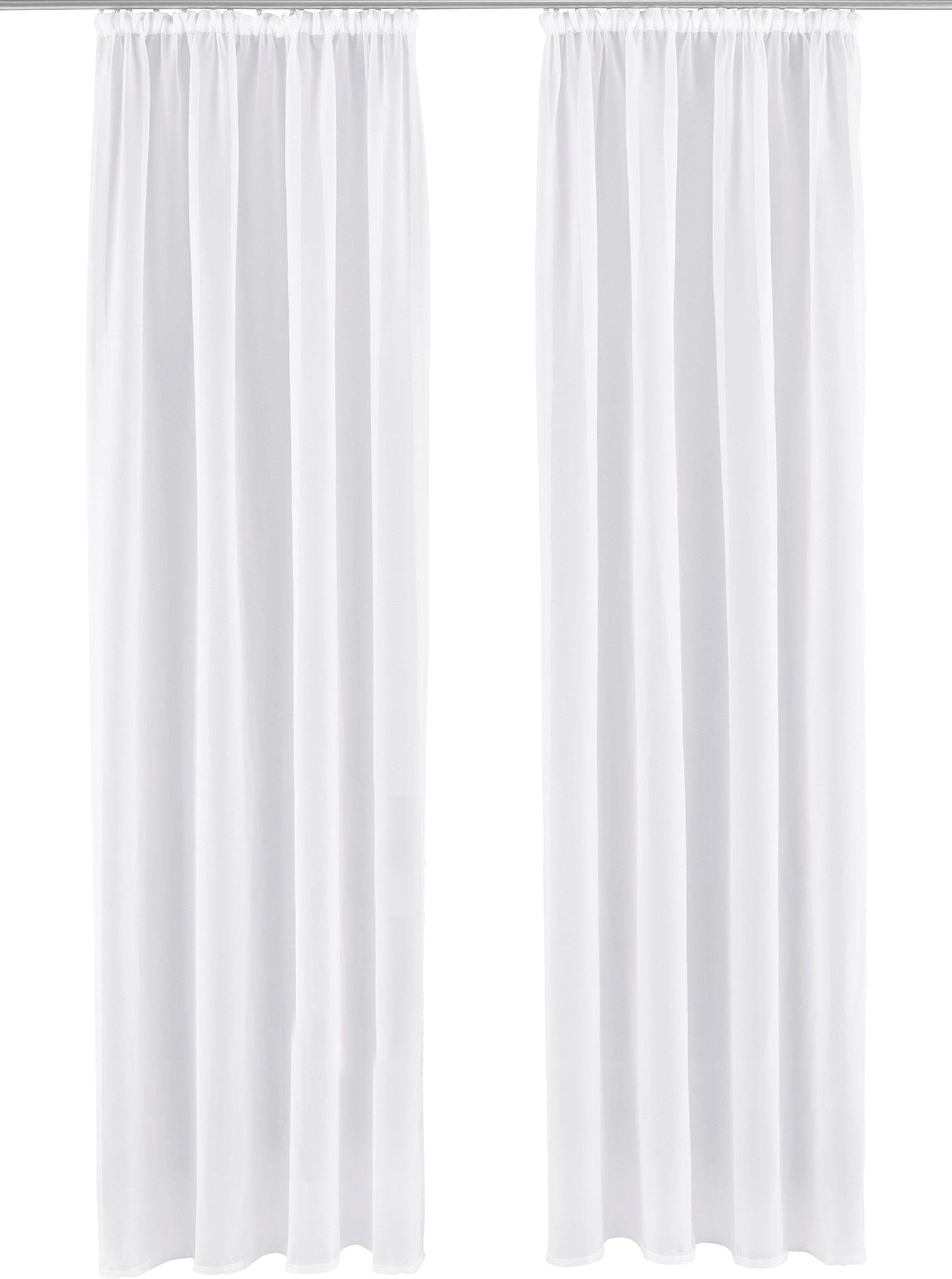 OTTO home Gardine XANA 1er- und 2er-Pack, Kräuselband, Topseller! (1 St), Kräuselband, transparent, Voile, Bestseller, einfarbig, 1 bzw. 2 Schals, pflegeleicht, – Bild 5 von 5
