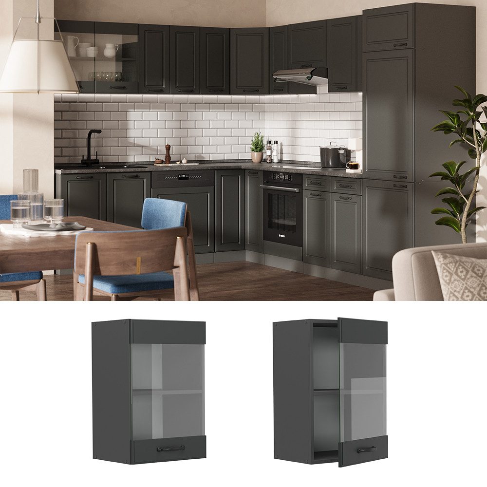 Vicco Glashängeschrank R-Line, Anthrazit Landhaus/Anthrazit, 40 günstig online kaufen