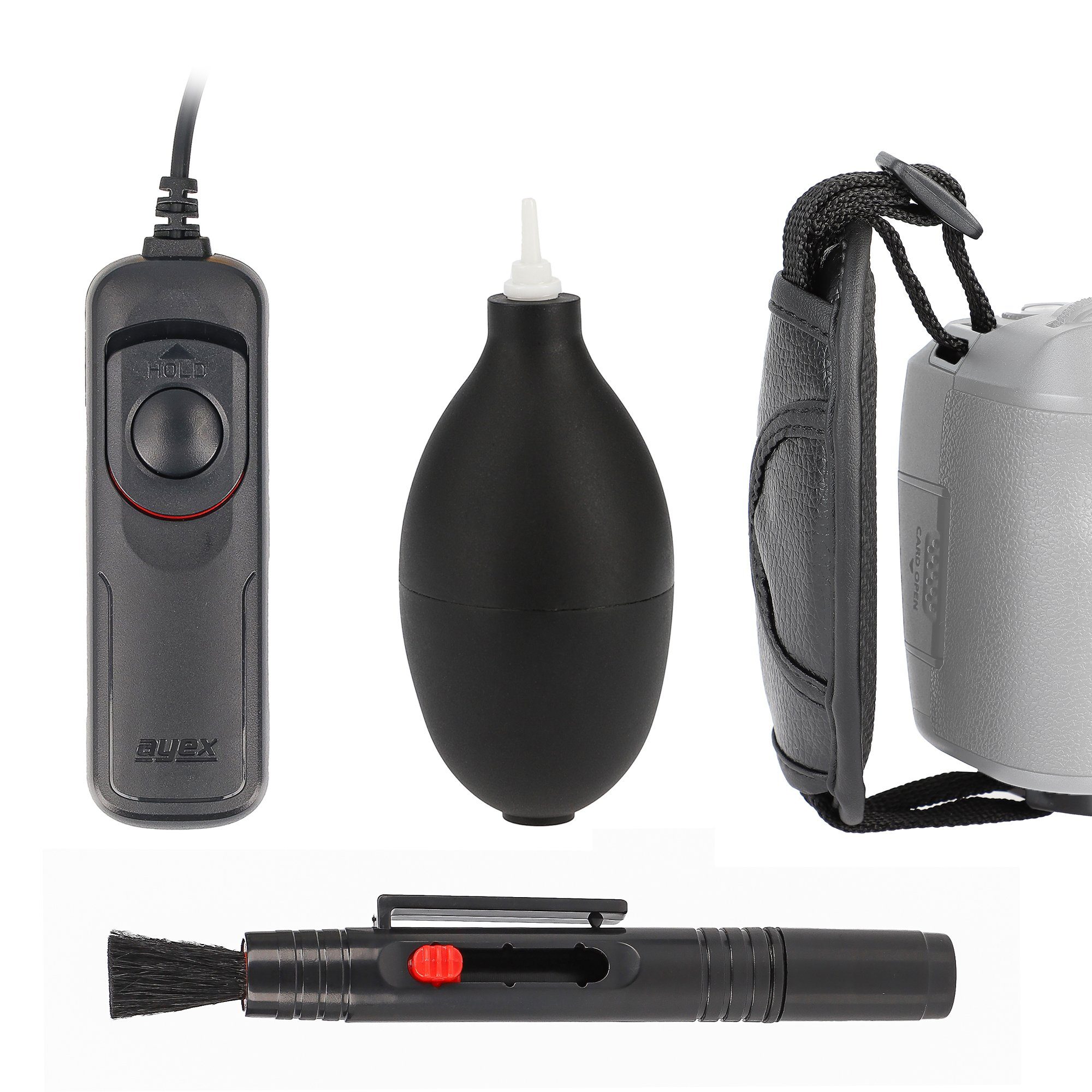 ayex Handschlaufe Set für Sony S2 Fernauslöser Blasebalg Handschlaufe Reinigungsstift
